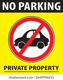 Propriedade privada sem aviso de estacionamento vetor, não bloquear o sinal de entrada