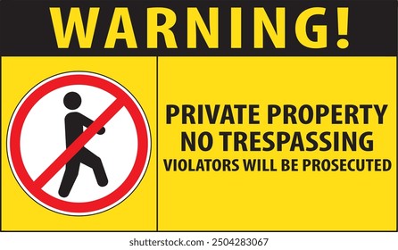 Private property no trespassing sign notice vector