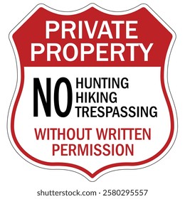 Private property no trespassing warning  sign