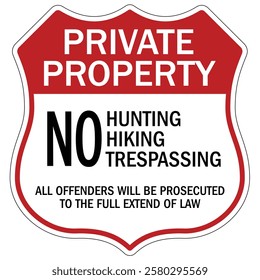 Private property no trespassing warning  sign