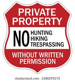 Private property no trespassing warning  sign