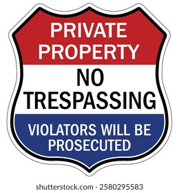 Private property no trespassing warning  sign