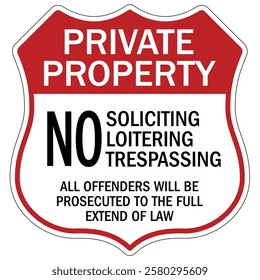 Private property no trespassing warning  sign