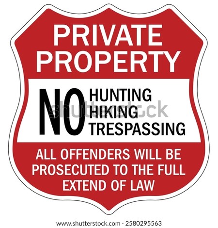 Private property no trespassing warning  sign