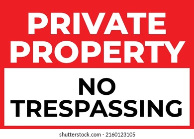 Private Property Sign No Trespassing Warning Stock Vector (Royalty Free ...