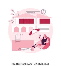 Private residence abstract concept vector illustration. Single family residence home, private entity town house, housing type, surrounding land ownership, real estate market abstract metaphor.