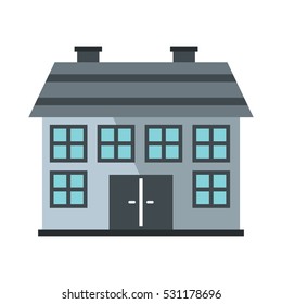 Private residential cottage house flat icon. Modern house and architecture residential house isolated on white background illustration