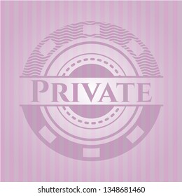 Private retro pink emblem