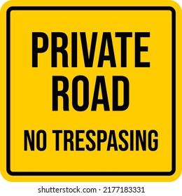 Private Road Sign Vector Illustration Background