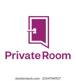 private room chat flat minimalist logo design