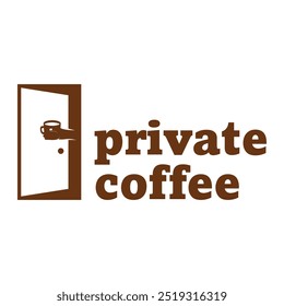 quarto privado café café plano design logotipo minimalista