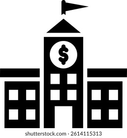 Private School Icon Glyph Vector Illustration