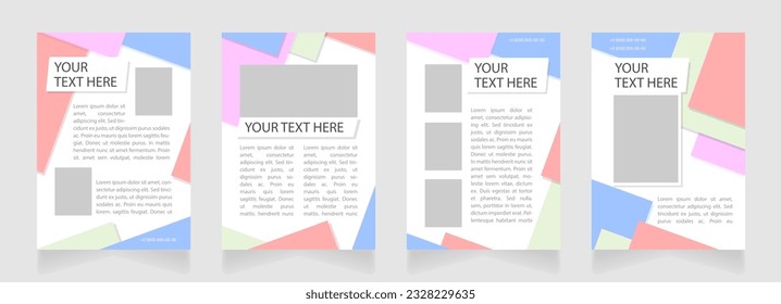 Private school promo blank brochure layout design. Educational program. Vertical poster template set with empty copy space for text. Premade corporate reports collection. Editable flyer paper pages