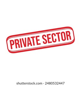 Privater Sektor Rubber Stempel Design. VEKTORILLUSTRATION. 
