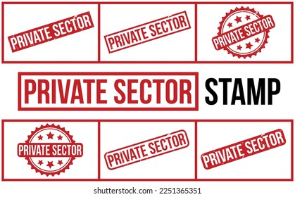 Private Sector Rubber Stamp Set Vector