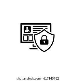 Private Security Protection Icon. Flat Design. Business Concept Isolated Illustration.