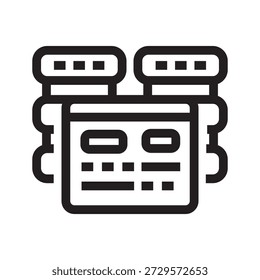 private server black line icon. Vector isolated element. Minimal clean icons for apps and websites.