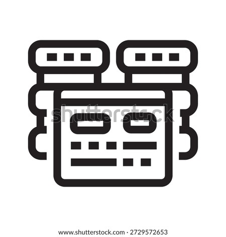private server black line icon. Vector isolated element. Minimal clean icons for apps and websites.