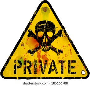 private sign, warning / prohibition sign, vector