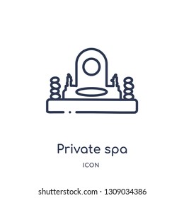 private spa icon from sauna outline collection. Thin line private spa icon isolated on white background.