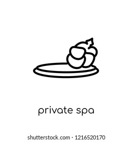 Private Spa icon. Trendy modern flat linear vector Private Spa icon on white background from thin line sauna collection, editable outline stroke vector illustration