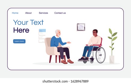 Private therapy session landing page vector template. Post-traumatic stress. Psychology consultation website interface idea with flat illustration. Homepage layout. Web banner, webpage cartoon concept