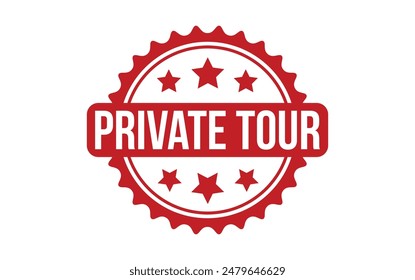 Private Tour Stamp. Red Private Tour Rubber grunge Stamp