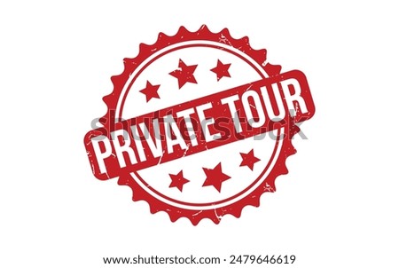 Private Tour Stamp. Red Private Tour Rubber grunge Stamp