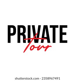 private tour text on white background.