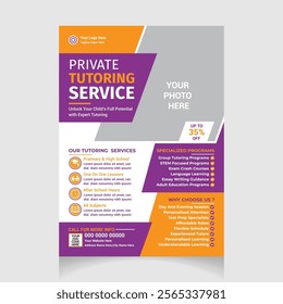 Private Tutor Flyer design template 