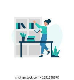 Private tutors teach in front of students explaining material and discussing vector illustration, suitable for landing page, ui, website, mobile app, editorial, poster, flyer, article, and banner