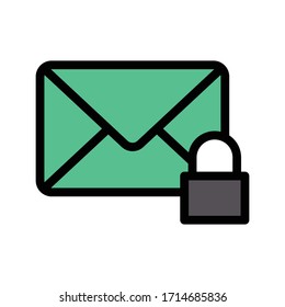 private vector flat color icon 