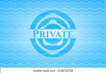 Private water wave concept style emblem.
