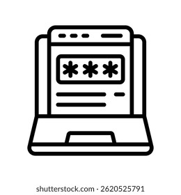 Private Website Vector outline icon. Eps10 file 