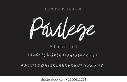 Privilege Best Alphabet Painting Paint Brush Beauty Script Logotype Font lettering handwritten