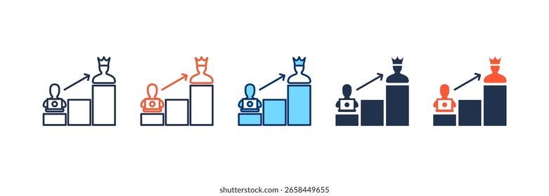 Privilege Escalation icon set multiple style collection