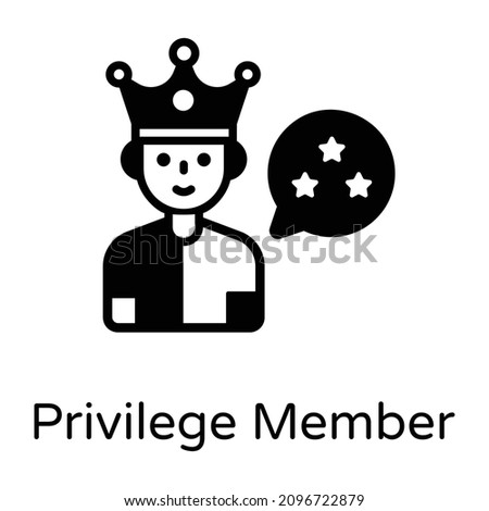 Privilege Member wearing crown and chat bubble 