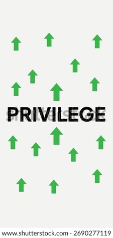 Privilege text background black. White banners. Text effect privilege