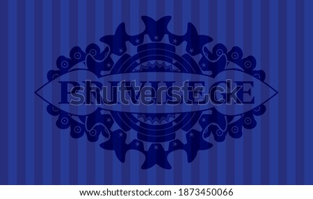 Privilege text inside Blue emblem. Bars graceful background. Artistic illustration. 