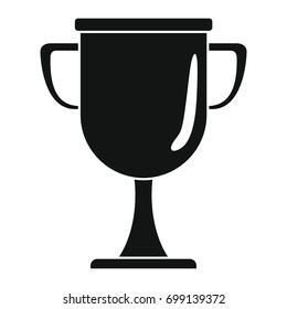 Prize award cup in black simple silhouette style icons vector illustration for design and web isolated on white background. Gold award vector object for labels and logo
