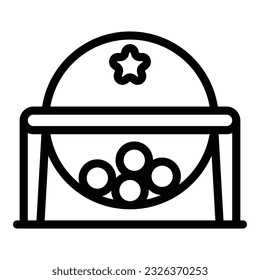 Prize balls icon outline vector. Draw lottery. Winner box