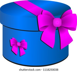 Prize box with bow and ribbon
