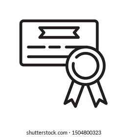 Prize Check Award Ribbon Vector Icon