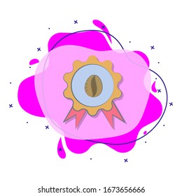 Prize for coffee colored liquid bacdge icon. Simple color vector of coffee icons for ui and ux, website or mobile application