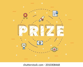 prize concept with typography calligraphy lettering word art