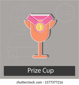 Prize cup  concept. Creative idea design. Flat vector illustration for template, web site, brochure or presentation.