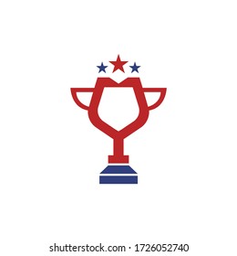 Diseño del logo de la Copa del Premio. Diseño de iconos de trofeo. Plantilla de logotipo de premio