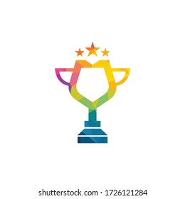 Prize Cup logo design. Trophy icon design. Award logo template