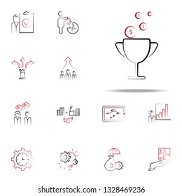 Prize cup profits icon. Business and management icons universal set for web and mobile