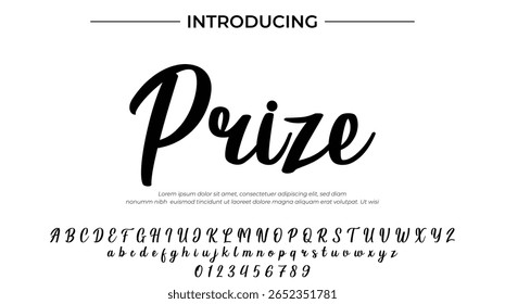 Prize - Elegant Script Font for Smooth Handwritten Design and Creative Typography (Prêmio - Fonte de script elegante para design manuscrito suave e tipografia criativa)